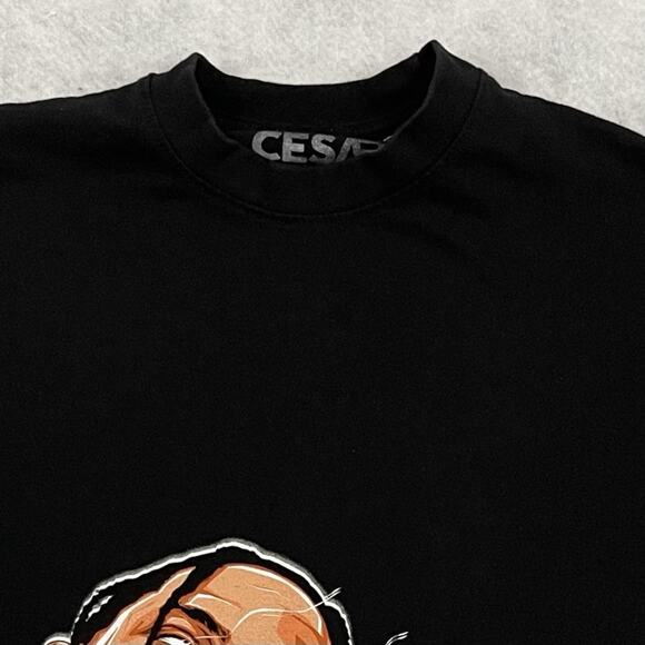 Travis Scott Graphic T Shirt Size Large Black Designed by Cesar 2023 Heavyweight - Picture 10 of 12